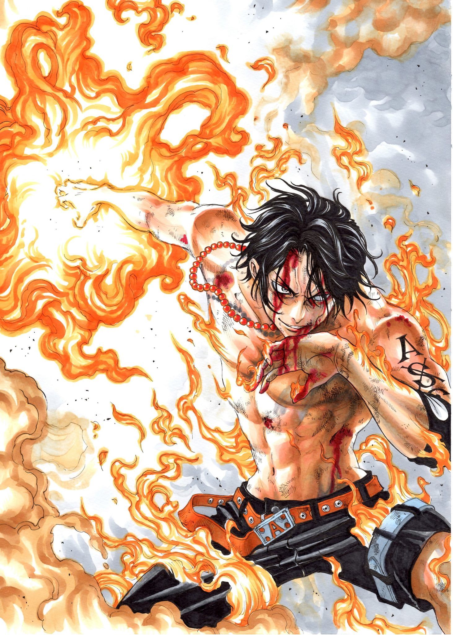 stunning Portgas D Ace wallpaper for desktop