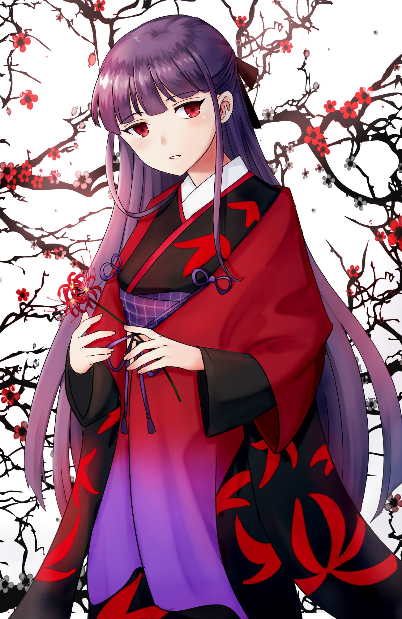 Haunting Fujino Asagami wallpaper that exudes elegance and style